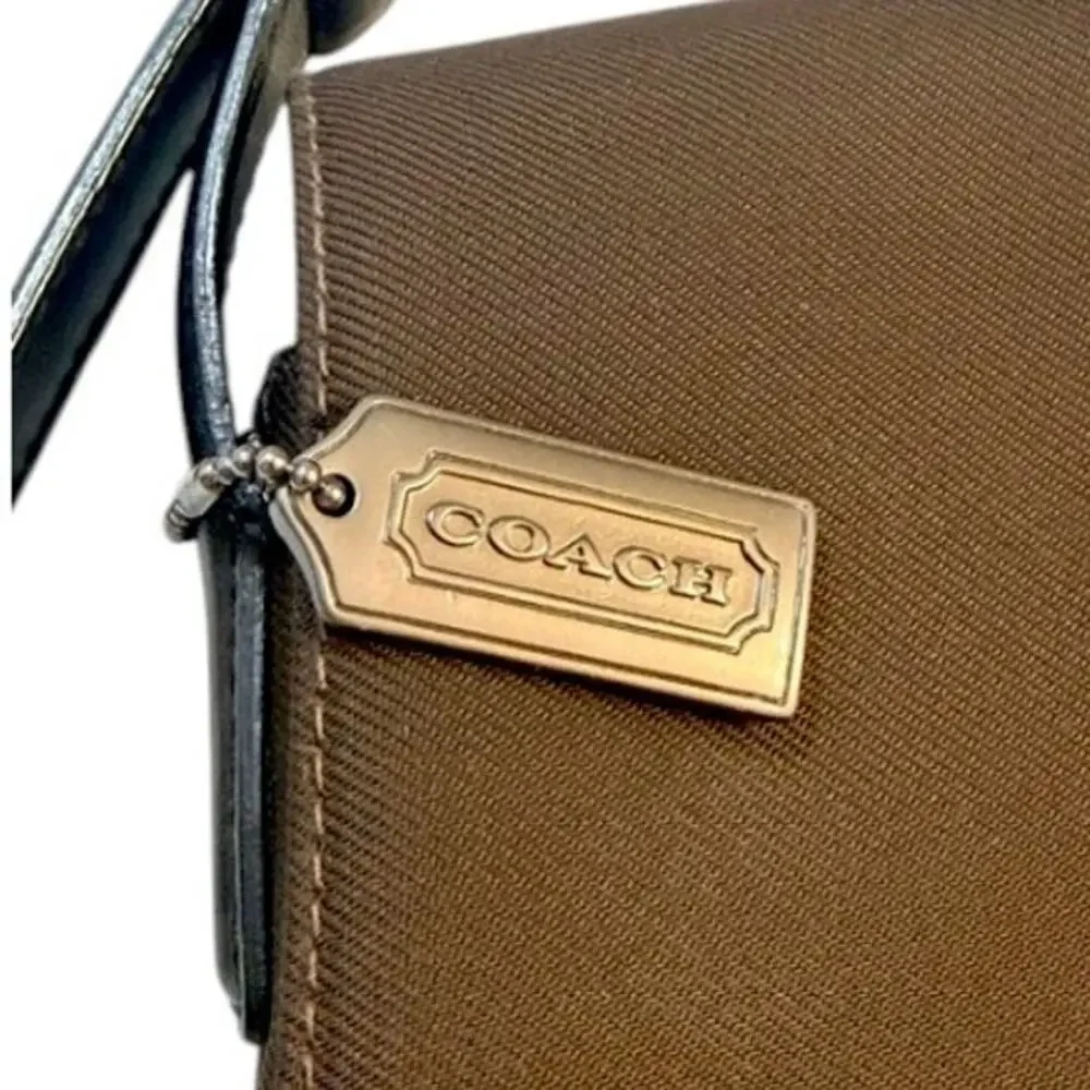 Vintage Coach Mercer 7413 Dark Brown Canvas Leather Shoulder Bag Y2K EUC